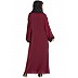 Front open embroidered Dubai abaya- Maroon